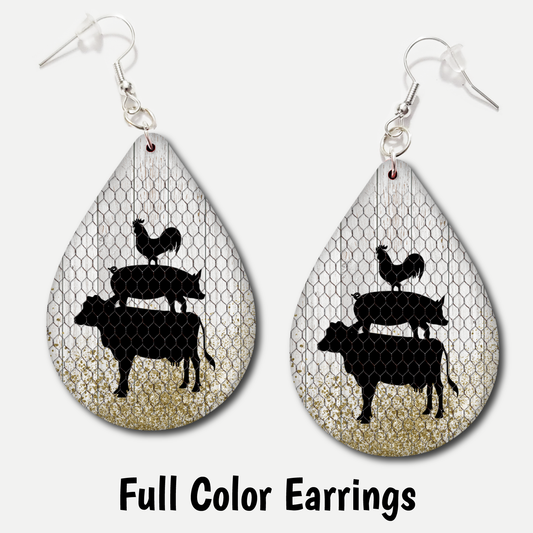 Farm Animals - Full Color Earrings