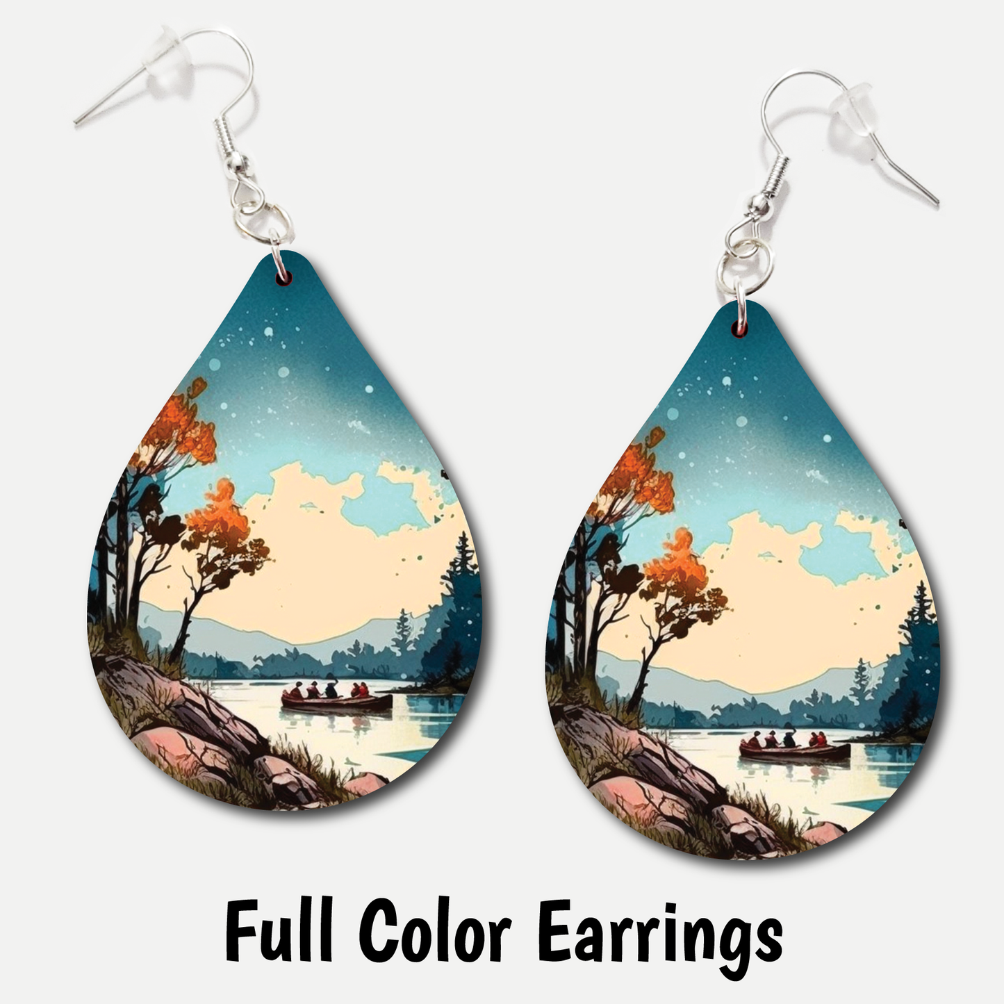 Fishing Watercolor - Acrylic Earrings