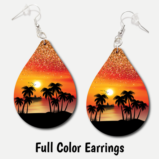 Glitter Sunset - Full Color Earrings