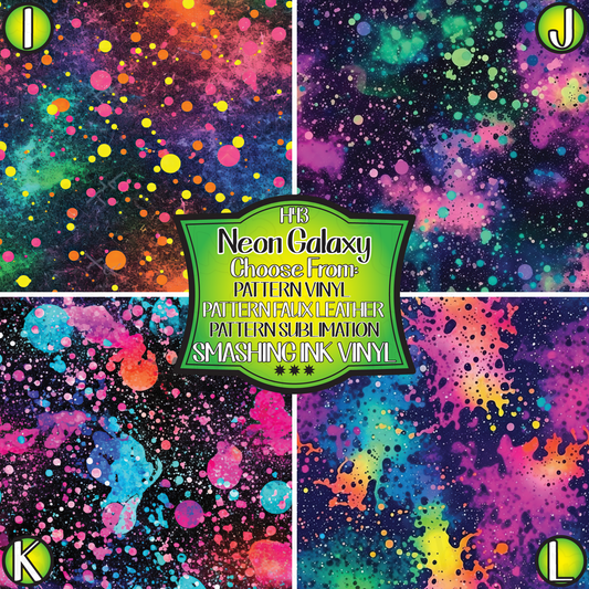 Neon Galaxy ★ Pattern Vinyl | Faux Leather | Sublimation (TAT 3 BUS DAYS)