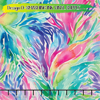 Watercolor Swirls  ★ Pattern Vinyl | Faux Leather | Sublimation (TAT 3 BUS DAYS)