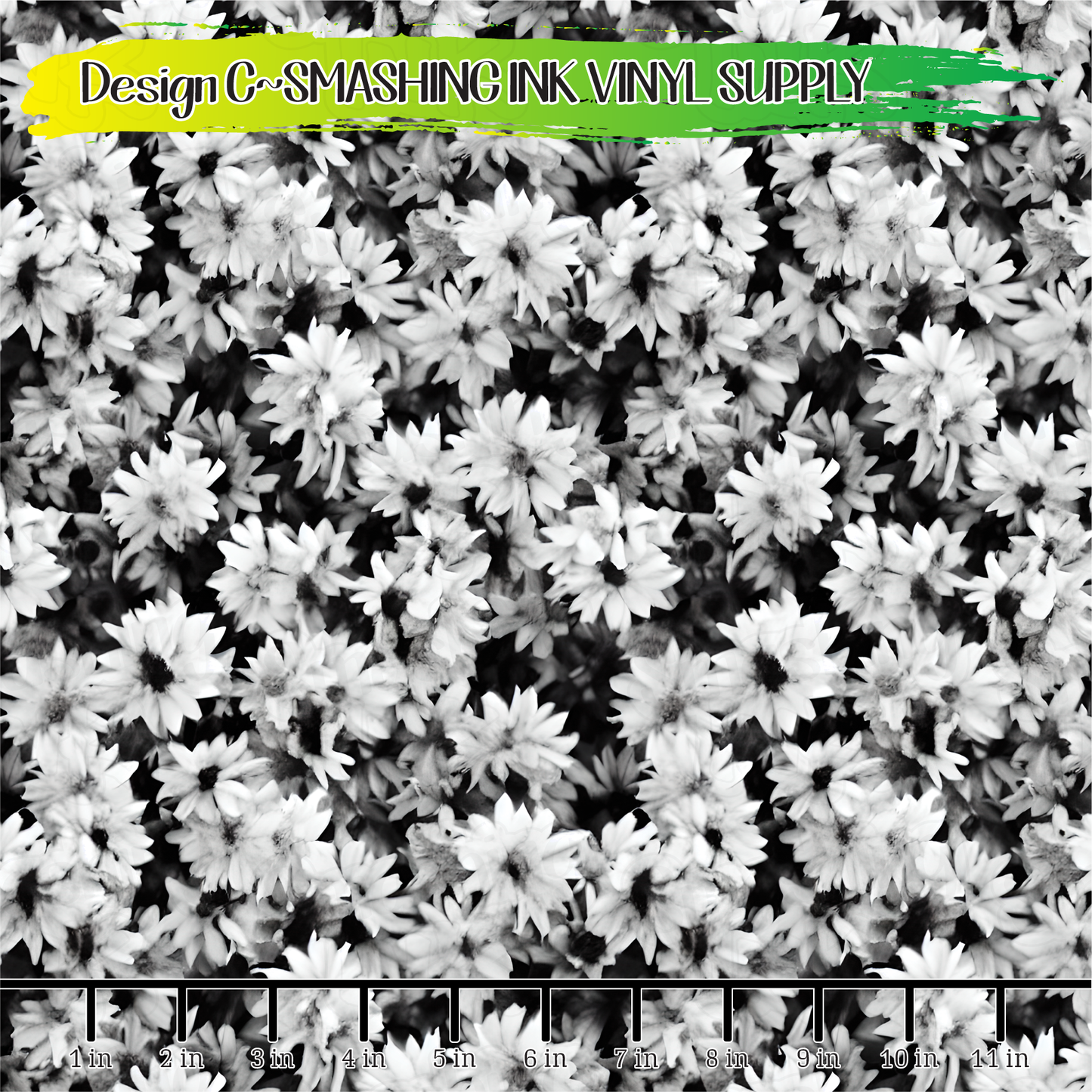 Black White Flowers ★ Laser Safe Adhesive Film (TAT 3 BUS DAYS)