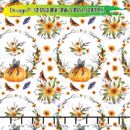 Halloween Floral  ★ Pattern Vinyl | Faux Leather | Sublimation (TAT 3 BUS DAYS)