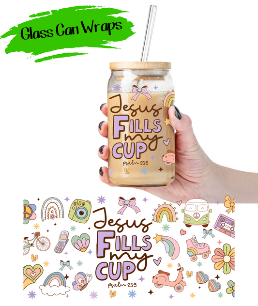 Jesus Fills Wrap for 16/20 oz Cups - UV DTF or Sublimation (SHIPS IN 3-7 BUS DAYS)