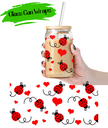 Ladybug Wrap for 16/20 oz Cups - UV DTF or Sublimation (SHIPS IN 3-7 BUS DAYS)