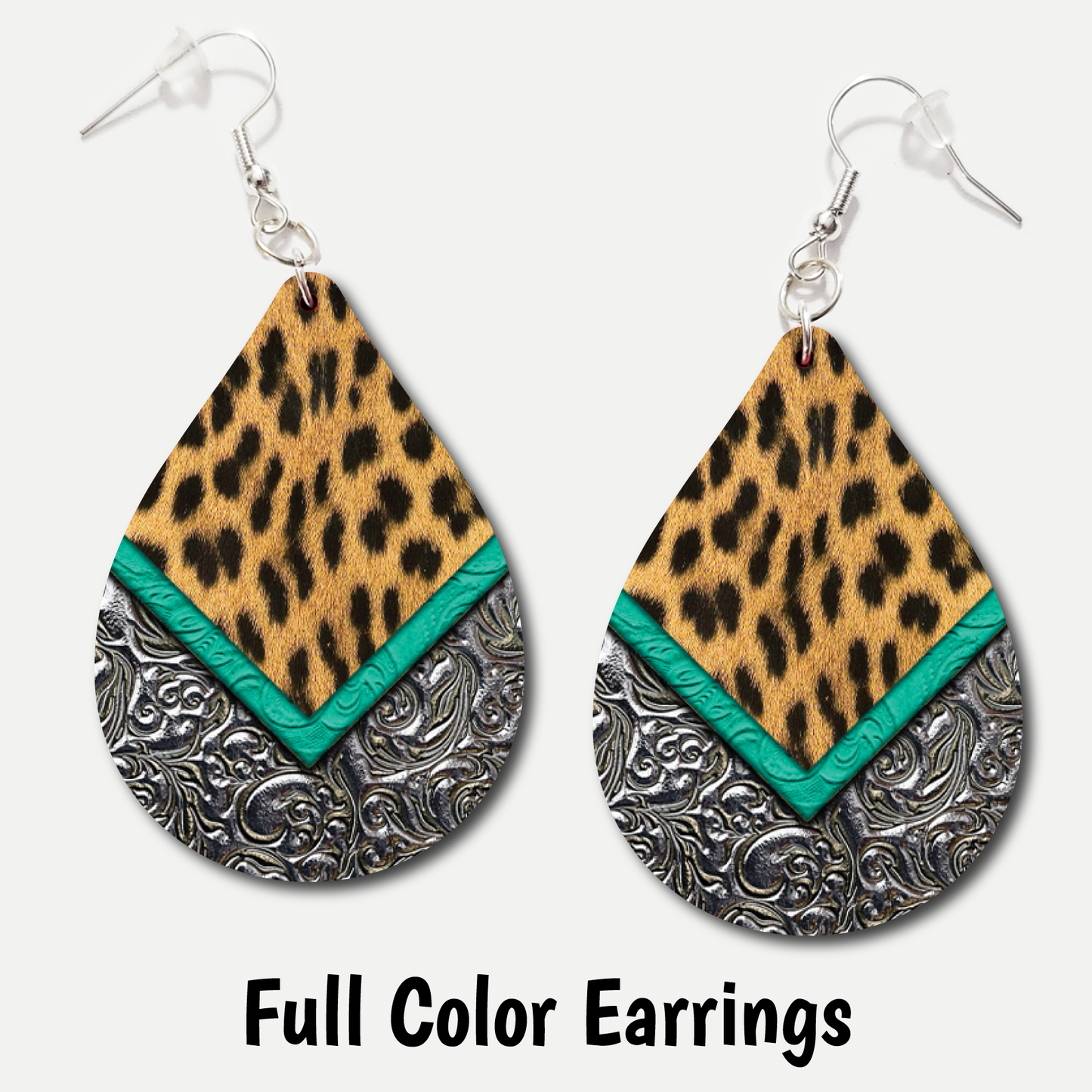 Leather Leopard - Full Color Earrings