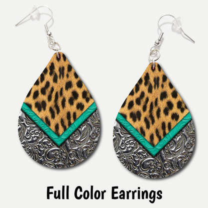 Leather Leopard - Full Color Earrings