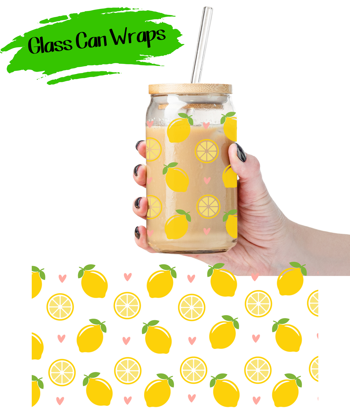 Lemons Wrap for 16/20 oz Cups - UV DTF or Sublimation (SHIPS IN 3-7 BUS DAYS)