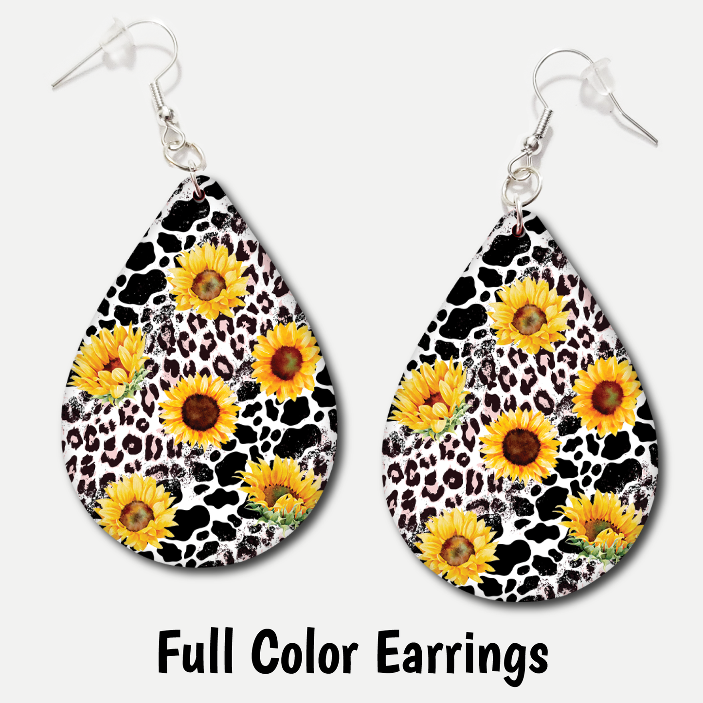 Leopard Sunflower - Acrylic Earrings