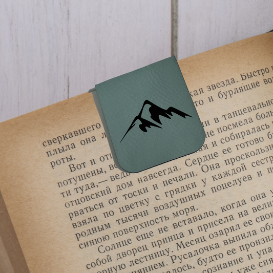Mountains - Magnetic Leatherette Bookmark - Choose your leatherette color!