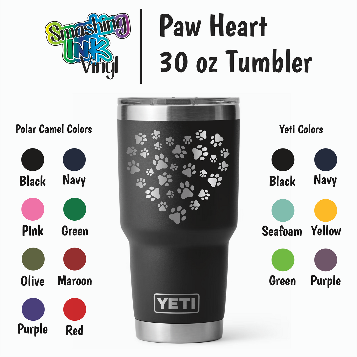 Paw Heart - Engraved Tumblers