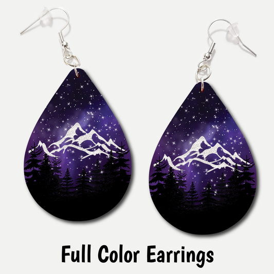 Night Mountains - Acrylic Earrings