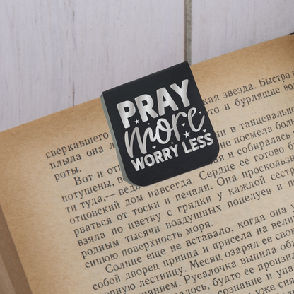 Pray More - Magnetic Leatherette Bookmark - Choose your leatherette color!