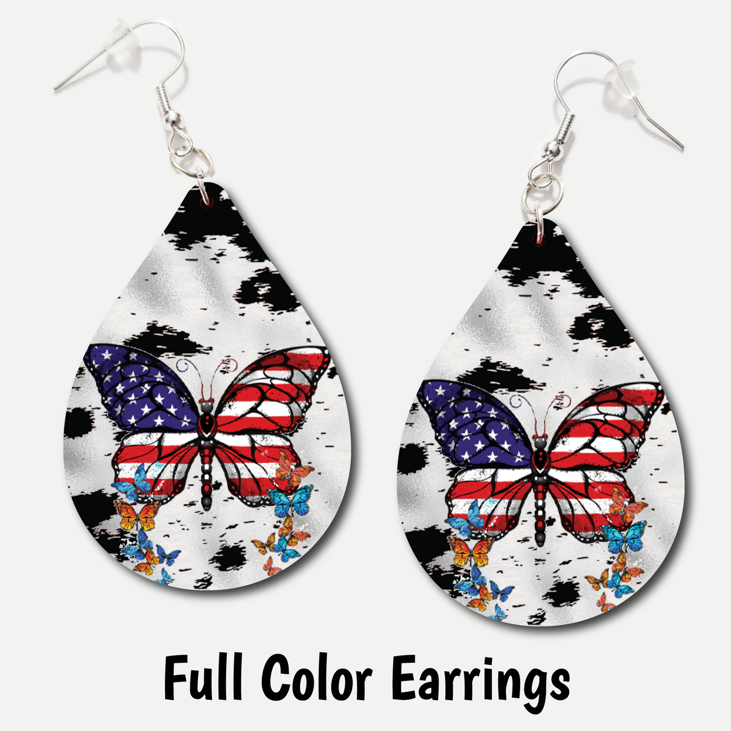 Patriotic Butterfly - Full Color Earrings