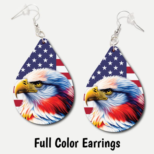 Patriotic Eagle - Full Color Earrings