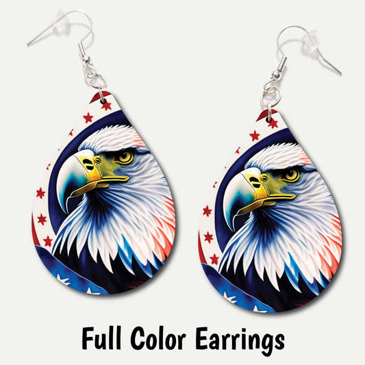 Patriotic Eagle 2 - Full Color Earrings