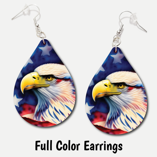 Patriotic Eagle 3 - Full Color Earrings