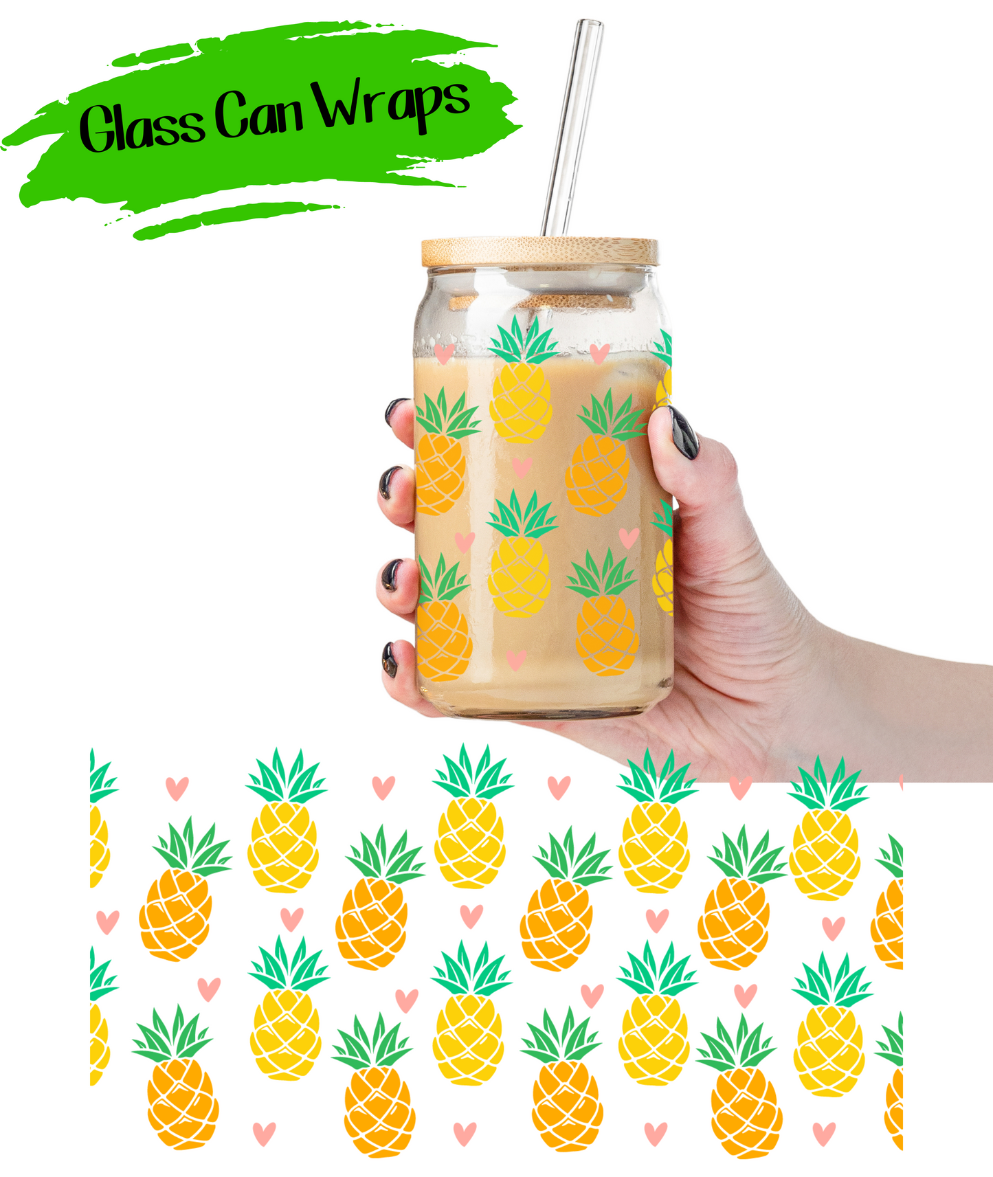 Pineapple Wrap for 16/20 oz Cups - UV DTF or Sublimation (SHIPS IN 3-7 BUS DAYS)