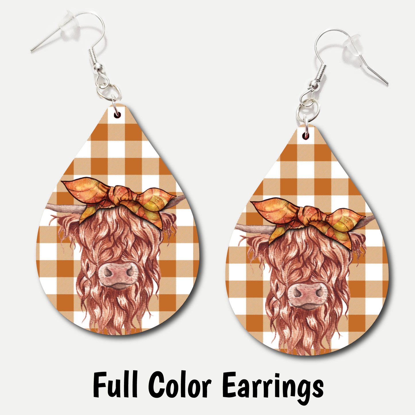 Plaid Cow - Acrylic Earrings