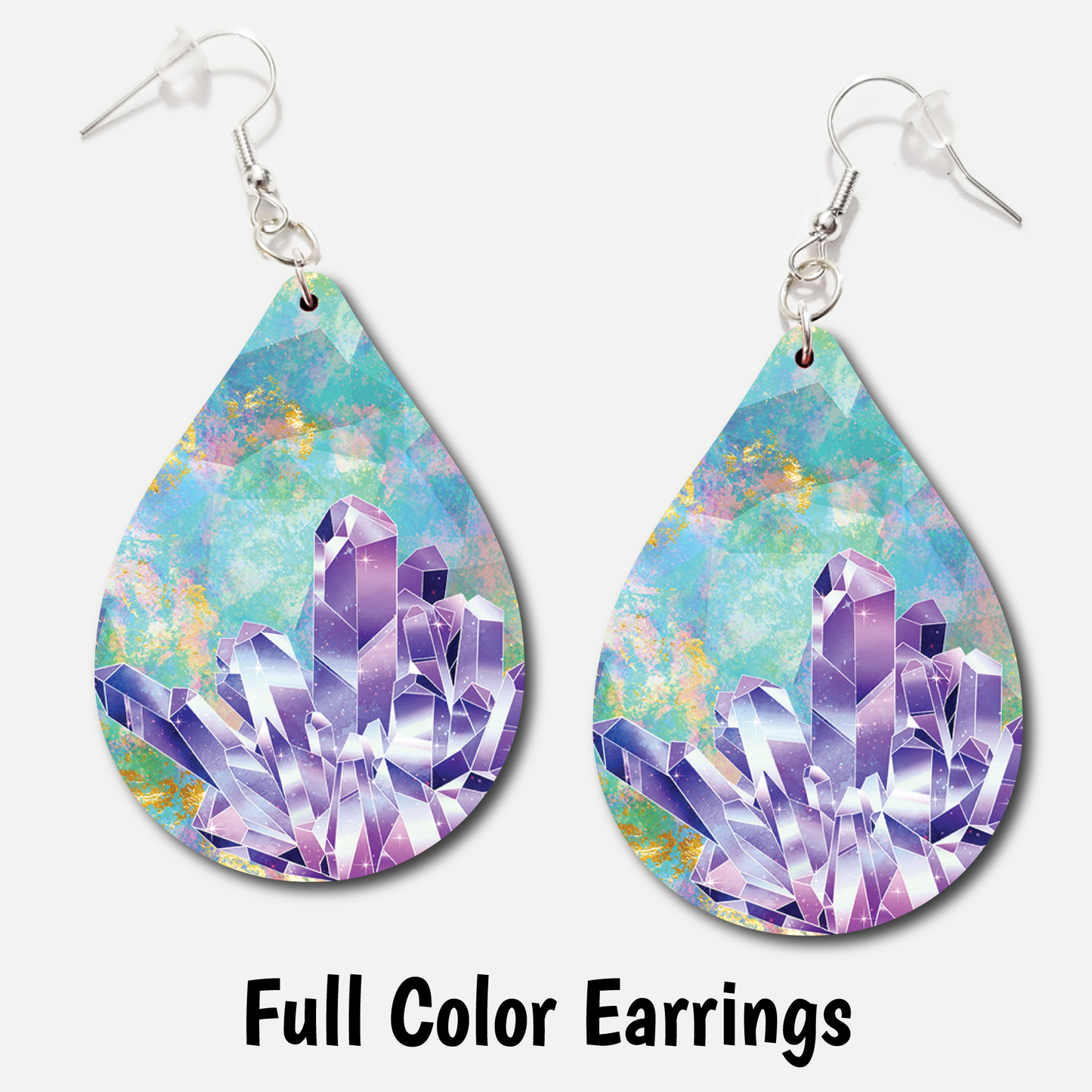 Purple Crystals - Acrylic Earrings