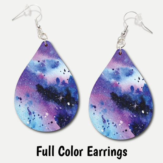 Purple Space - Full Color Earrings