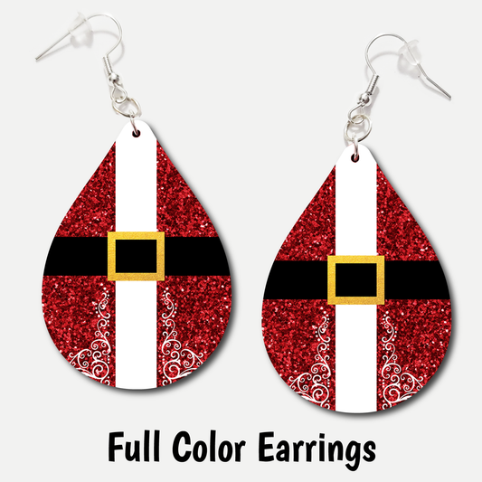 Santa Suit - Full Color Earrings