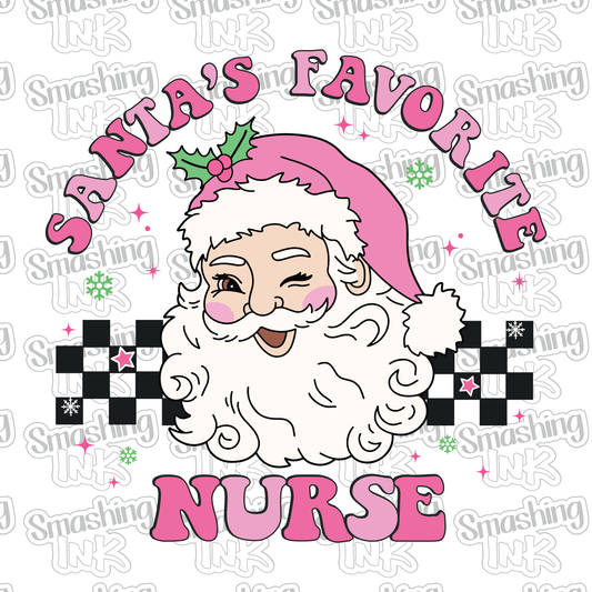 Santa's Favorite Nurse - Heat Transfer | DTF | Sublimation (TAT 3 BUS DAYS) [4G46-15HTV]