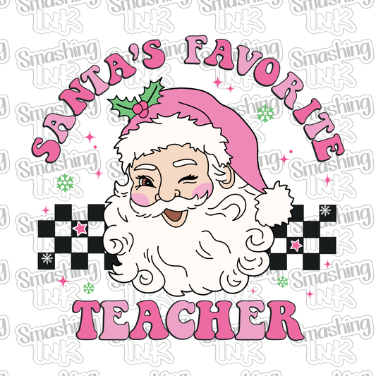 Santa's Favorite Teacher - Heat Transfer | DTF | Sublimation (TAT 3 BUS DAYS) [4G46-17HTV]