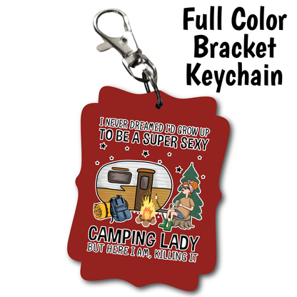 Sexy Camping Lady - Acrylic Keychain