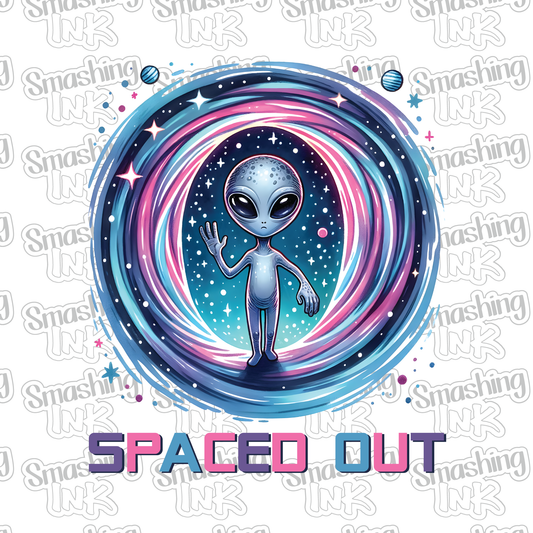 Spaced Out Alien - Heat Transfer | DTF | Sublimation (TAT 3 BUS DAYS) [12E-2HTV]