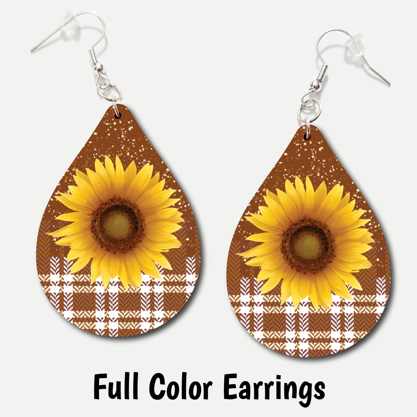 Sunflower Plaid - Acrylic Earrings