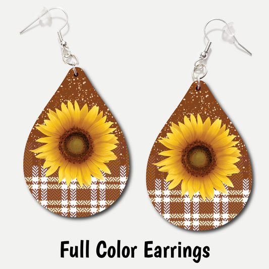 Sunflower Plaid - Full Color Earrings