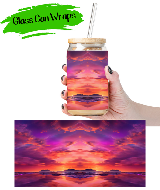 Sunset Landscape Wrap for 16/20 oz Cups - UV DTF or Sublimation (SHIPS IN 3-7 BUS DAYS)