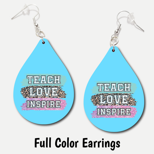 Teach Love Inspire - Full Color Earrings