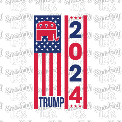 Trump 2024 American Flag - Heat Transfer | DTF | Sublimation (TAT 3 BUS DAYS) [15G5-2HTV]