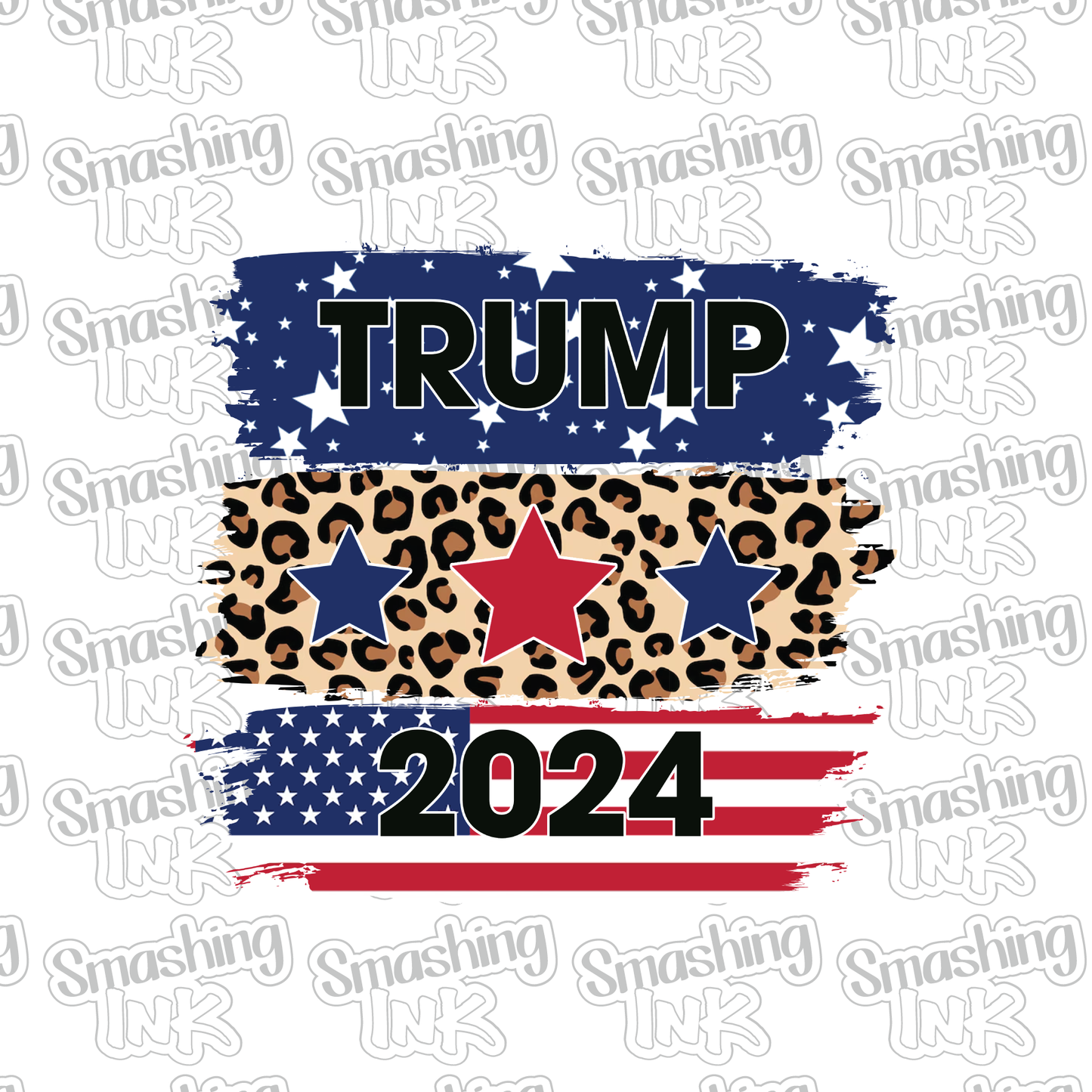 Trump 2024 Leopard Flag - Heat Transfer | DTF | Sublimation (TAT 3 BUS DAYS) [15G5-19HTV]