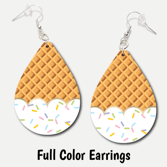 Vanilla Cone - Full Color Earrings