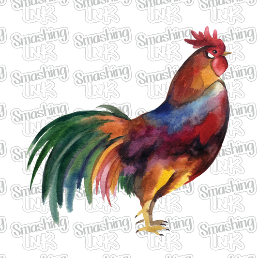 Watercolor Chicken - Heat Transfer | DTF | Sublimation (TAT 3 BUS DAYS) [6M-3HTV]
