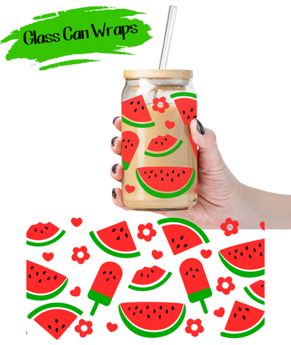 Watermelon Wrap for 16/20 oz Cups - UV DTF or Sublimation (SHIPS IN 3-7 BUS DAYS)