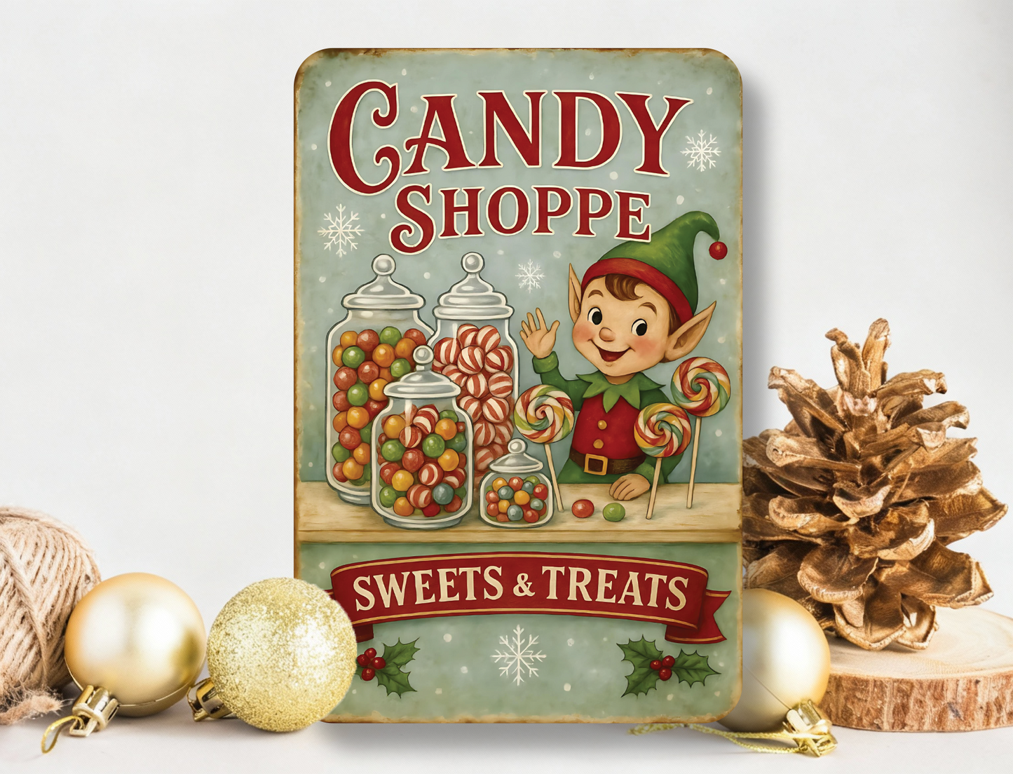 Candy Shoppe - Metal Home Decor Sign | 12x18 inches