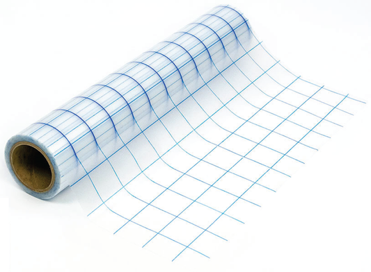Grid-Lined Clear Transfer Tape (Blue) - 12X30 Ft Supplies