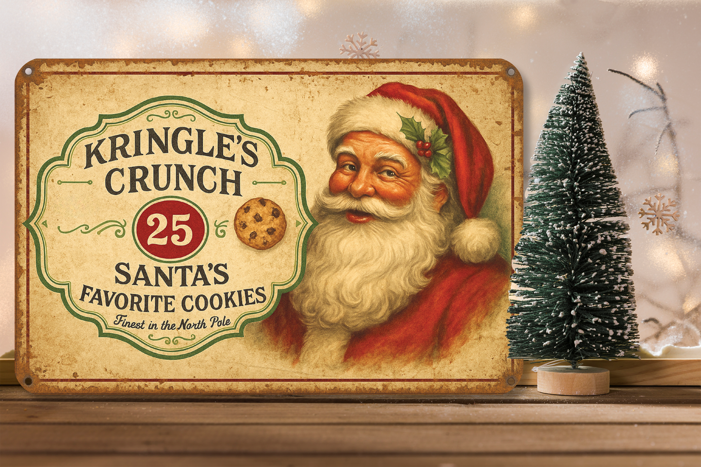 Kringle Crunch - Metal Home Decor Sign | 12x18 inches