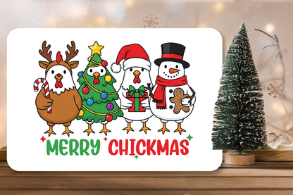 Merry Chickmas - Metal Home Decor Sign | 12x18 inches