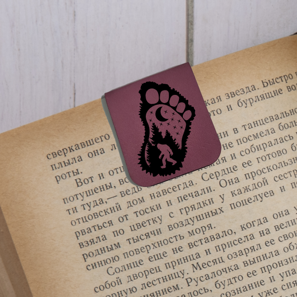 Big Foot's Foot - Magnetic Leatherette Bookmark - Choose your leatherette color!