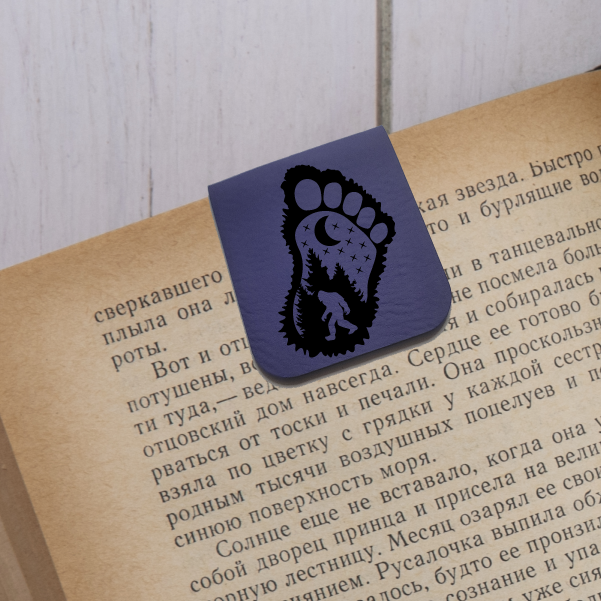 Big Foot's Foot - Magnetic Leatherette Bookmark - Choose your leatherette color!