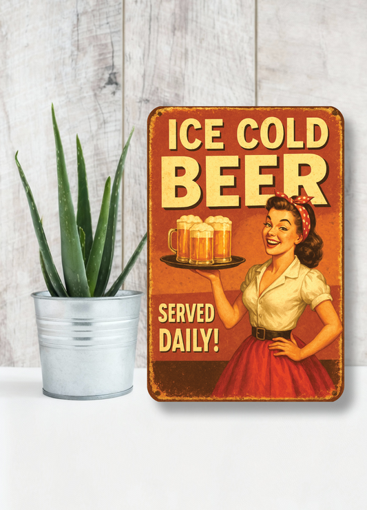 Served Daily - Metal Home Decor Sign | 12x18 inches