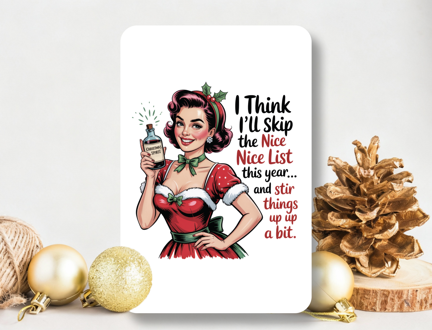 Skip the Nice List - Metal Home Decor Sign | 12x18 inches