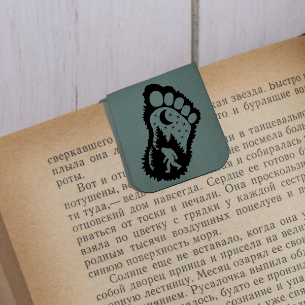 Big Foot's Foot - Magnetic Leatherette Bookmark - Choose your leatherette color!