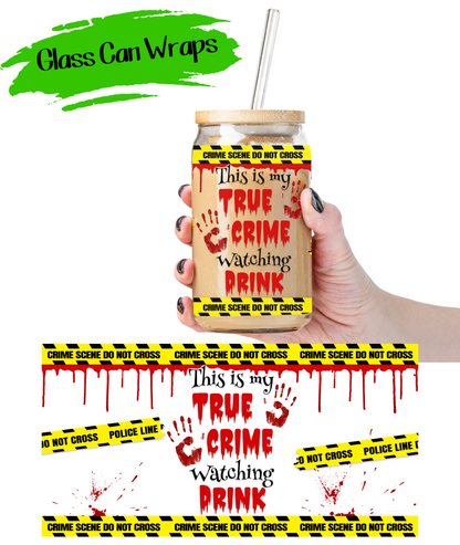 True Crime Wrap for 16/20 oz Cups - UV DTF or Sublimation (SHIPS IN 3-7 BUS DAYS)