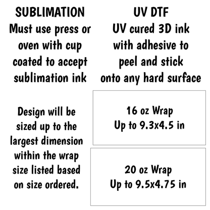 Distracted By Books Wrap for 16/20 oz Cups - UV DTF or Sublimation (SHIPS IN 3-7 BUS DAYS)